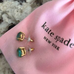 Kate Spade Green Gem Earrings and Gold Setting